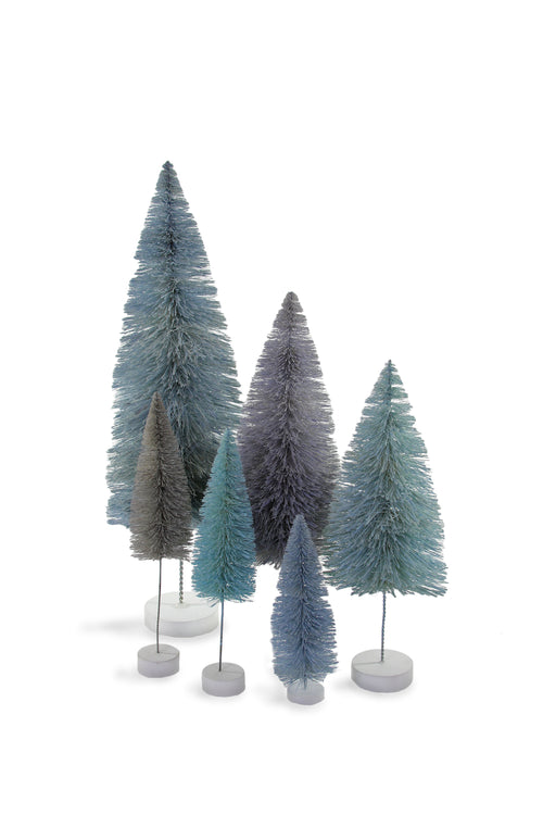 Winter Blue Trees, Set of 6