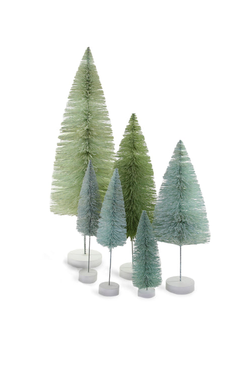 Winter Green Rainbow Trees, Set of 6