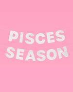 Pisces Season Banner - silver glitter banner