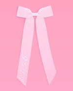 Bride To Be Bow - White Embroidered Bow