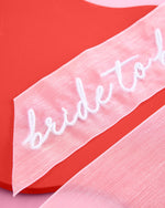 Bride To Be Bow - White Embroidered Bow