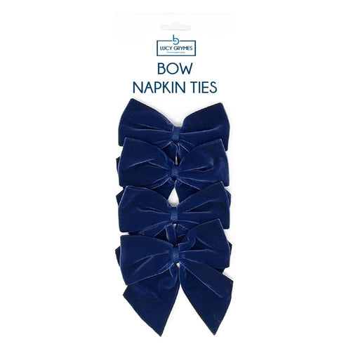 Navy Bow Napkin Ties, Pack of 4