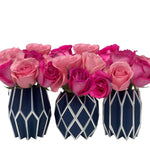 Navy and Silver Vase Wraps, Set of 3