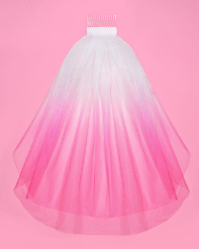 Let'S Go Party Veil - Pink Ombre Veil