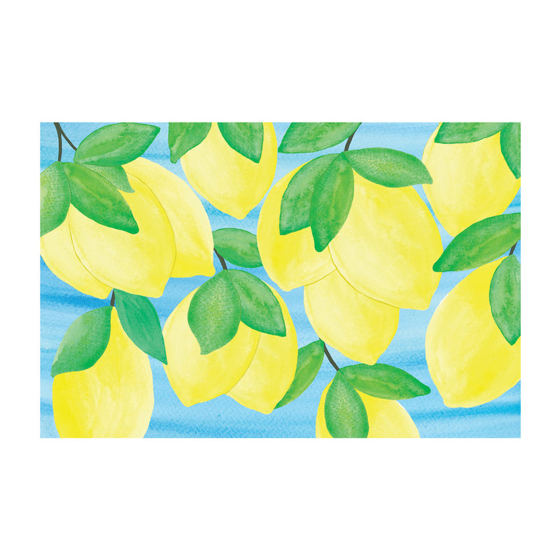 Lemon Rectangle Paper Placemats, Set of 24