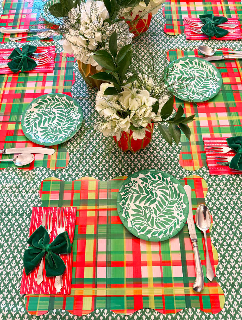 Holiday Plaid Placemats, Pack of 24