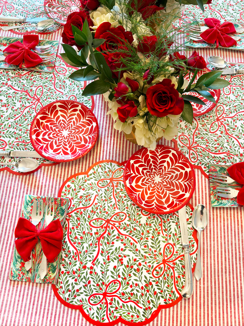 Bow Garden Scalloped Placemats, Pack of 24