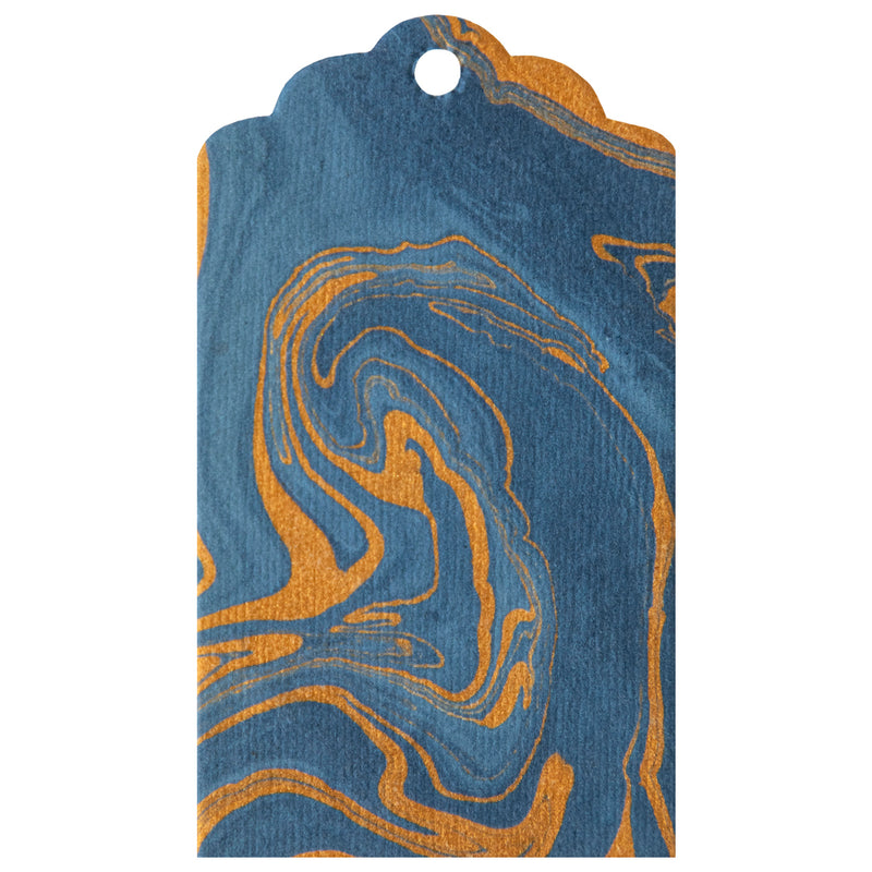 Blue & Gold Vein Marbled Gift Tags, Set of 12