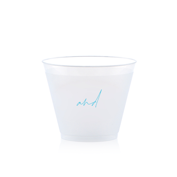 Custom Pasta Party Cup, Turquoise Foil