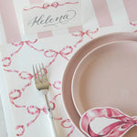 Pink Bow Lattice Placemat, Set of 24