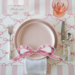 Pink Bow Lattice Placemat, Set of 24