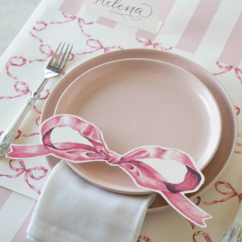 Pink Bow Table Accent, Pack of 12