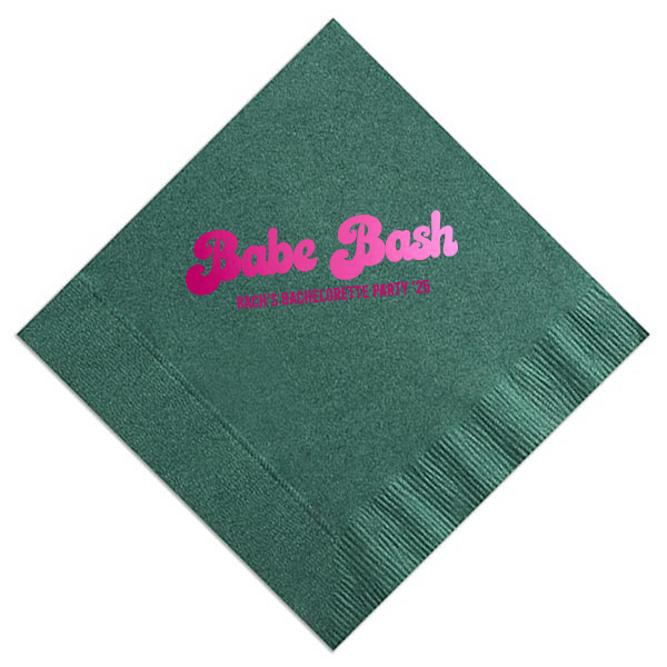 Babe Bash Personalized Napkin, Fuchsia Foil