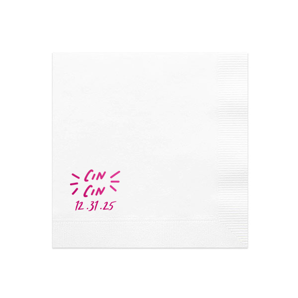 Pasta Party 'Cin Cin' Napkin, Fuchsia Foil