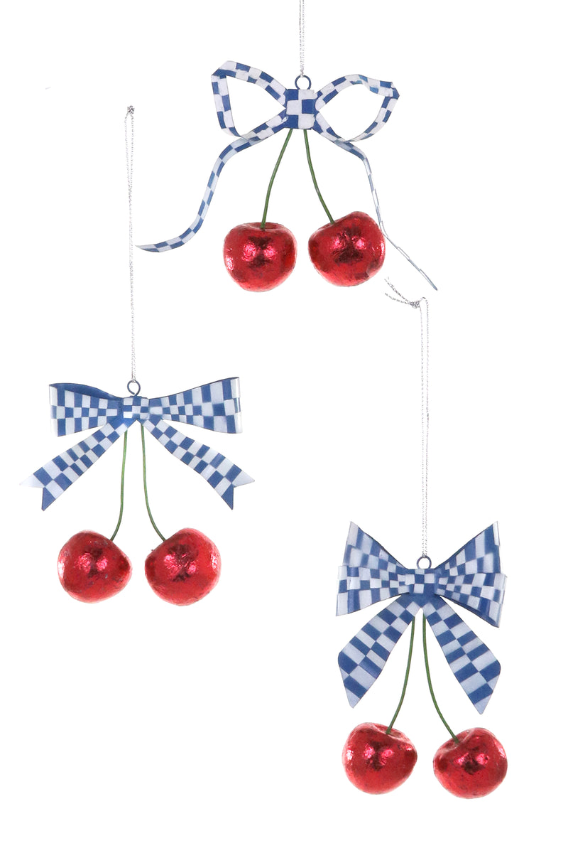 Coquette Cherries Ornaments, Set of 6