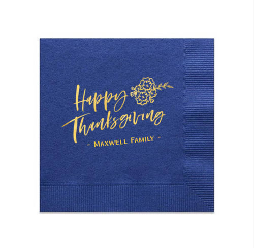 Happy Thanksgiving Napkins, Gold Foil