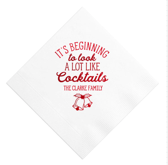 Looks a lot Like Cocktails Napkins, Red Foil