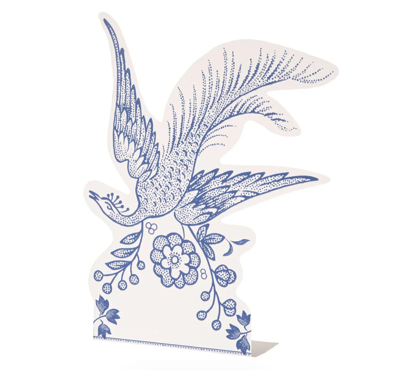 Blue Asiatic Pheasants Place Card, Pack of 12