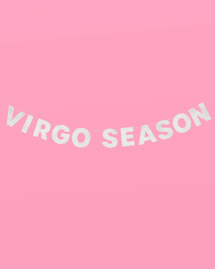 Virgo Season Banner - Silver Glitter Banner