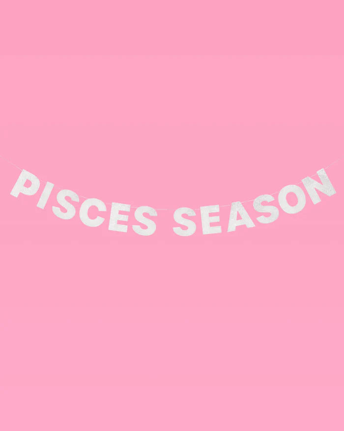 Pisces Season Banner - Silver Glitter Banner