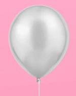 Silver Chrome Metallic Balloons - Set of 25