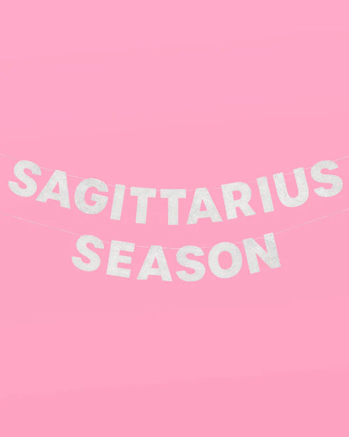 Sag Season Banner - silver glitter banner