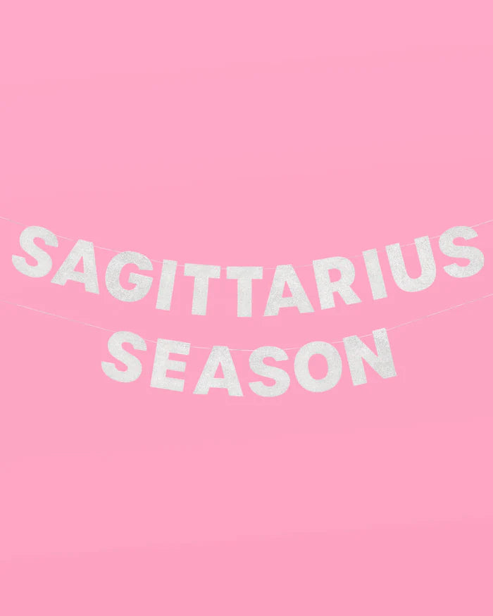 Sag Season Banner - silver glitter banner