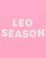 Leo Season Banner - silver glitter banner