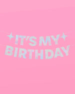 Shimmer Birthday Banner - holographic foil banner