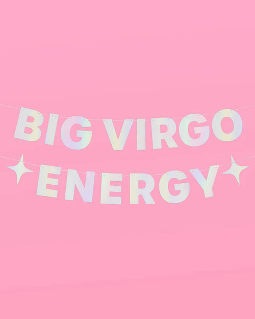 Big Virgo Energy Banner - Iridescent foil banner