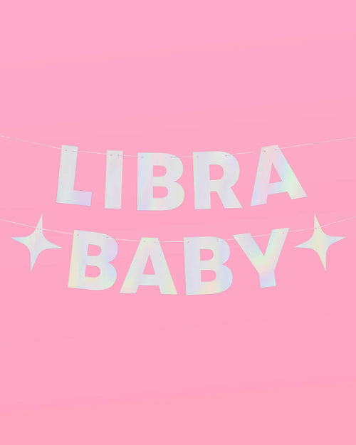 Libra Baby Banner - iridescent foil banner