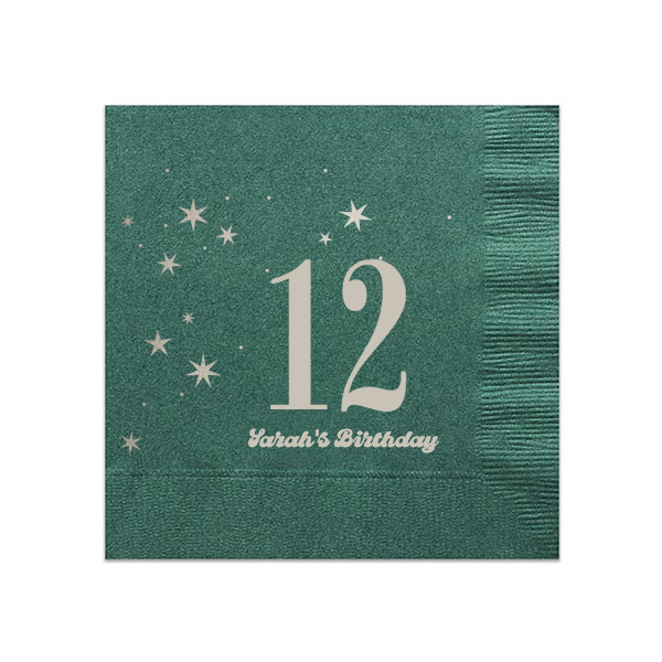 Sweet Star Personalized Napkin, Silver Foil