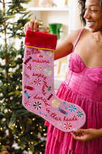 Sugar Plums Embroidered Stocking