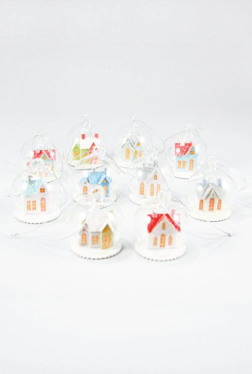 Frosty Abode Snow Globe, Set of 10