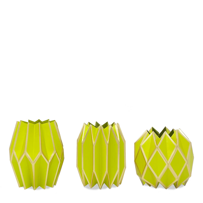 Charteuse Vase Wraps, Set of 3