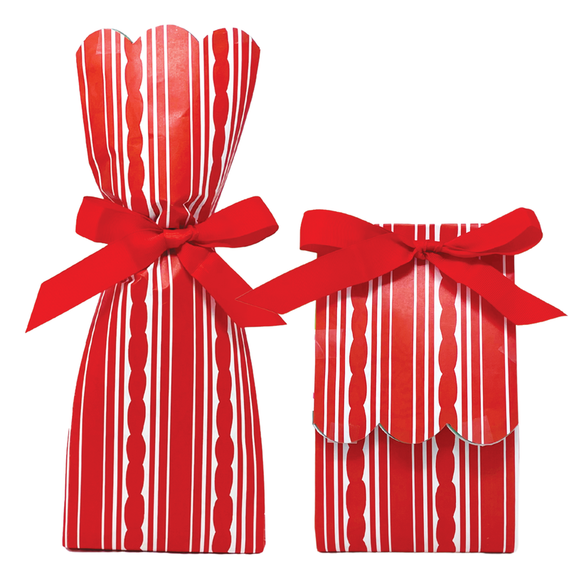 Red Stripe Wine & Gift Bags, Pack of 6
