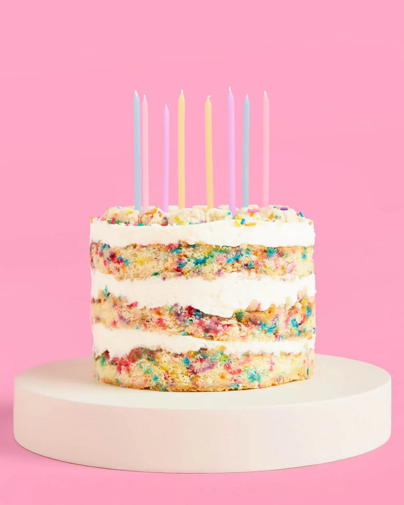 Skinny Pastel Party Candles - Set of 8, 5"