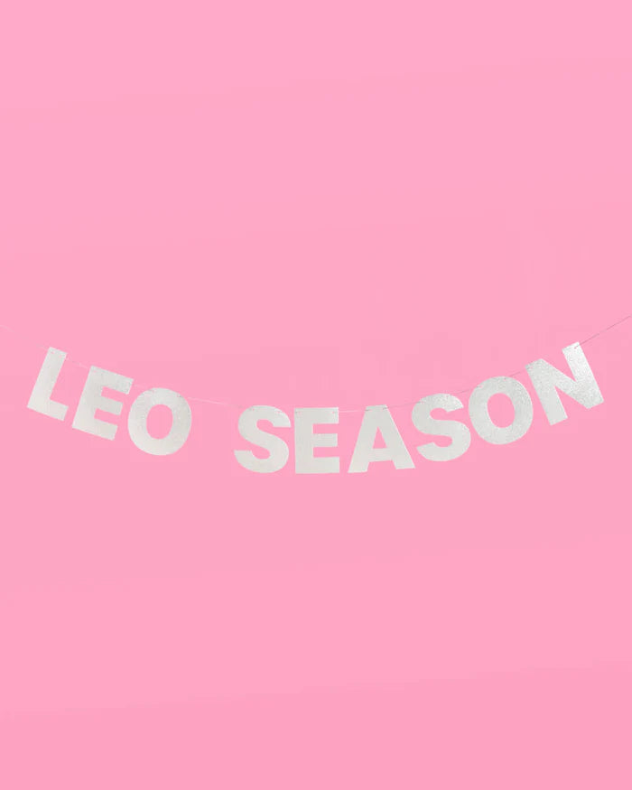 Leo Season Banner - Silver Glitter Banner