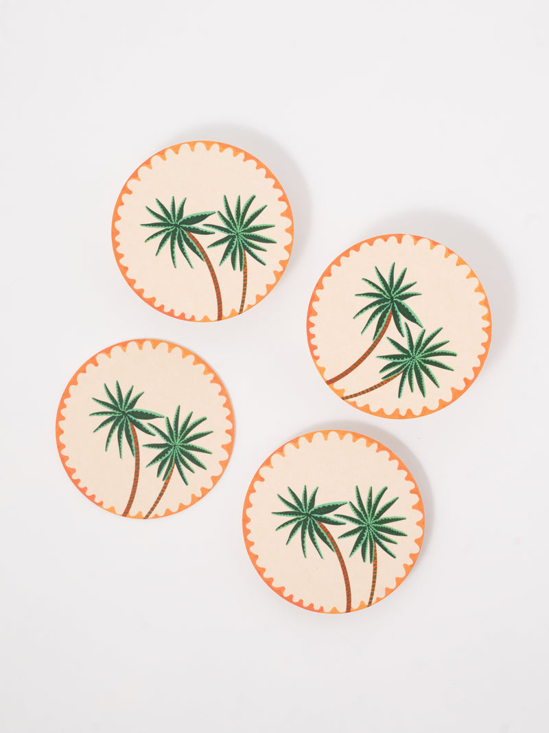 Palm Trees Coasters, Set of 4