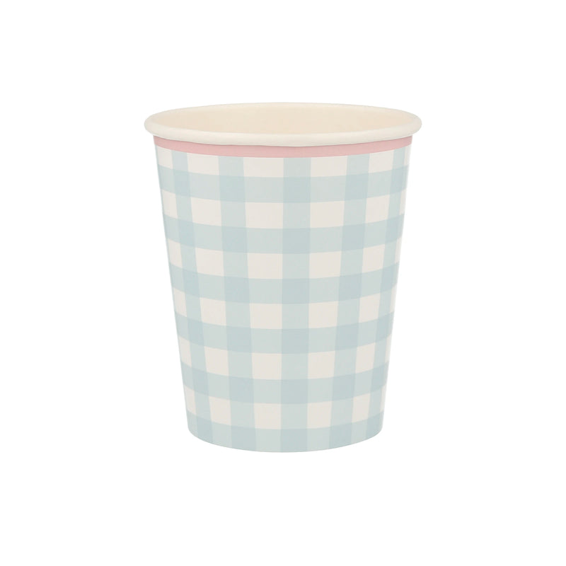 Gingham Cups, Pack of 12