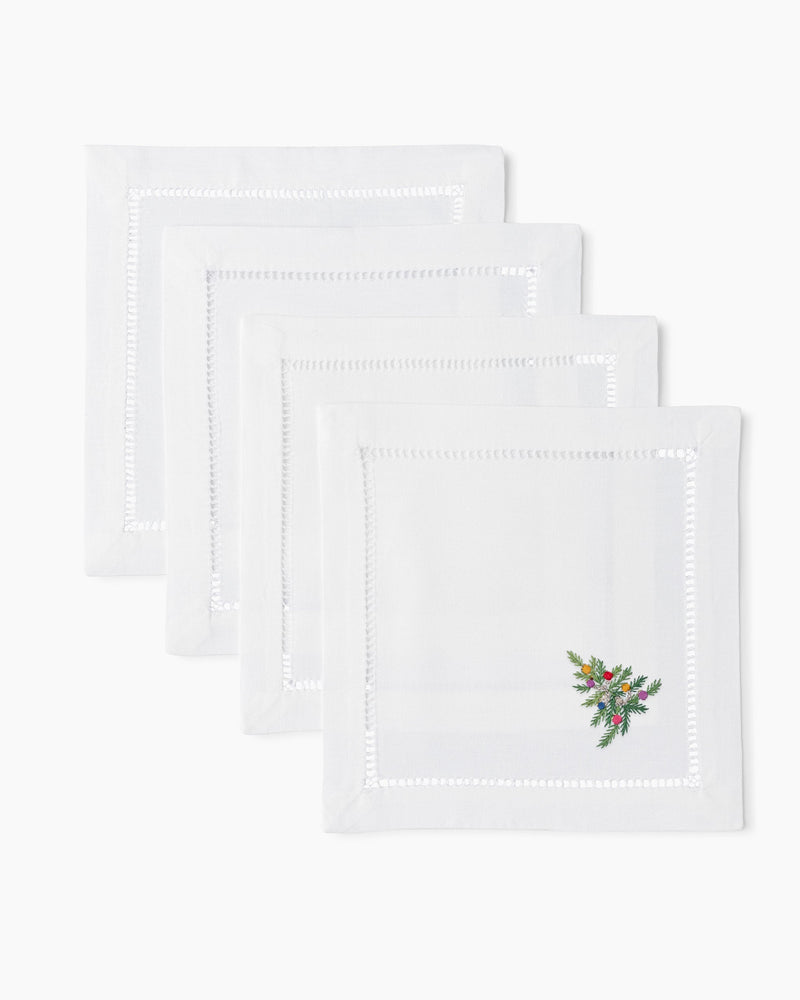 Holiday Tree Cocktail Napkins, Set of 4