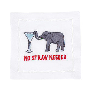 No Straw Needed Cocktail Napkin, Set of 4