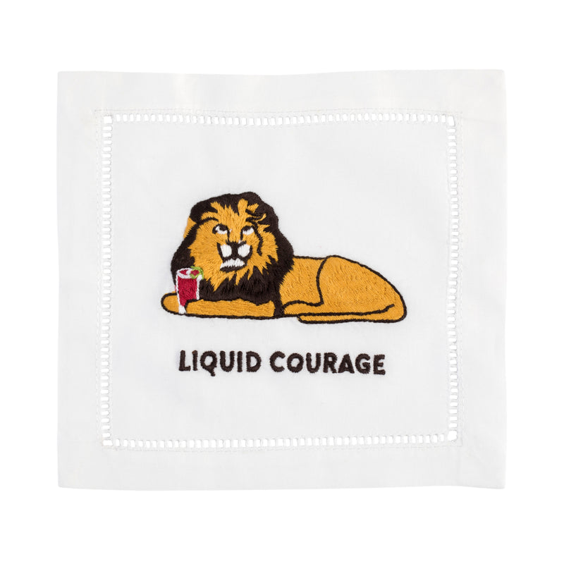 Liquid Courage Cocktail Napkin, Set of 4