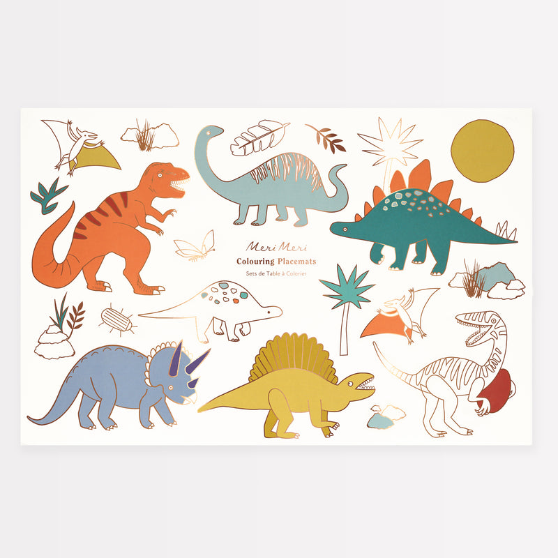 Dinosaurs Coloring Placemats, Pack of 8