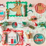 Festive House Plates, Pack of 8