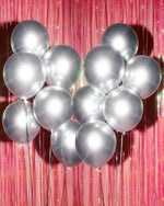 Silver Chrome Metallic Balloons - Set of 25