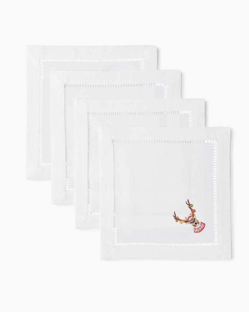 Ornament Antlers Cocktail Napkins, Set of 4