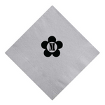 Disco Floral Initial Napkin, Black Foil