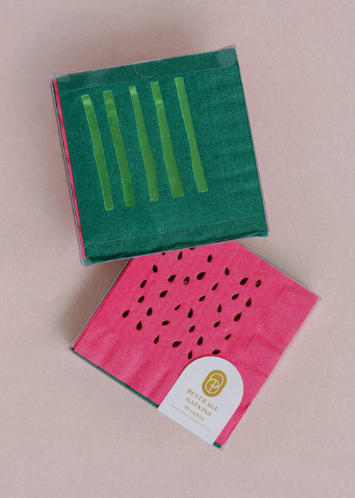 Watermelon Cocktail Paper Beverage Napkins, Set of 20