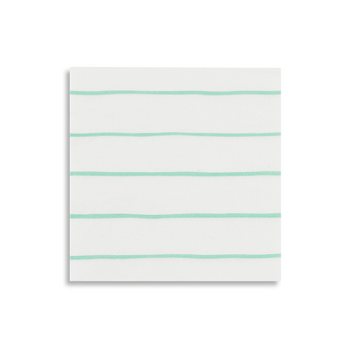 Mint Frenchie Striped Petite Napkins, Pack of 16